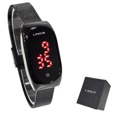 Relógio Lince Feminino Digital Led Preto Casual LDN4641L PXPX