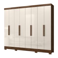 Guarda Roupas Casal 8 Portas 4 Gavetas Diplomata Moval Castanho / Baunilha 