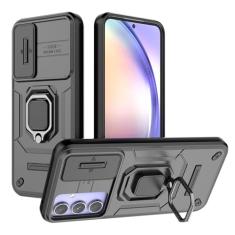 SORAKA Capa para Samsung Galaxy A54 5G com suporte de anel e tampa deslizante para câmara capa Samsung A54 5G com placa metálica para suporte magnético de carro capa de dupla camada em PC e TPU