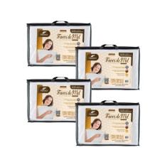 Kit com 4 Travesseiros Macios Favos de Mel - Fibrasca