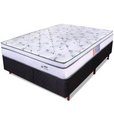 Cama Box King Colchão Molas Ensacadas Com Pillow e Box Preto 193x203x5