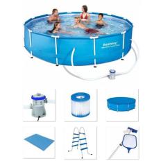 Piscina Bestway 6473 Litros Estrutural com Bomba Filtro 220v Capa Forr