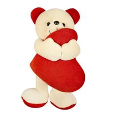 Urso Ursinho Pelúcia Carinhoso Com Coração 30 Cm - Namorados - Lalu en