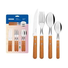 Faqueiro Tramontina Dynamic 16 Peças, Inox e Madeira, 16 Peças