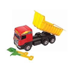 Brinquedo Caminhão Infantil Caçamba Grande 5050 Magic Toys, Vermelho, 