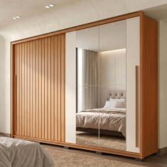 Guarda-Roupa Casal Ripado 2 Portas 4 Gavetas com Espelho Suburban Yesc