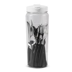 Faqueiro Itaparica, 20Pcs, com Jarra, Preto, Aço Inox, Brinox