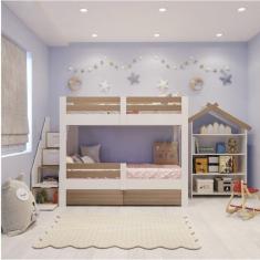 Beliche Infantil Star Plus com Grade de Proteção Casatema  Branco/Montana