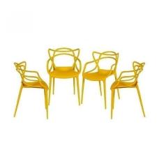 Conjunto 4 Cadeiras Solna Allegra OR Design Amarelo