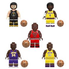 Boneco Jogador Basquete Nba Lakers Bulls Warriors Blocos De Montar