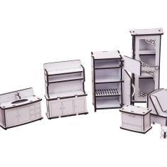 Kit Casinha Bonecas Decor Mirian + 34 Moveis S+B - Darama