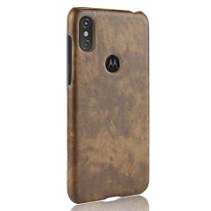 Capa para Moto One Power, capa de celular com proteção robusta 360° protege seu telefone capa de couro granulado para Moto One Power