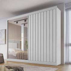 Guarda Roupa Casal 100% MDF  com Espelho 2 Portas 4 Gavetas - Atlanta - Made Marcs