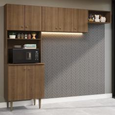 Armário De Cozinha Compacta 235cm Rustic Gourmet Madesa Xb03 Rustic