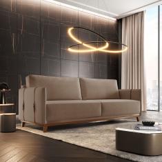 Sofá 3 Lugares Veludo 156 Cm Dubai Marrom