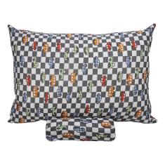 Jogo De Cama Solteiro Portallar Malha Misto Estampado Multi Carros2 Pçs Com Elástico Cinza