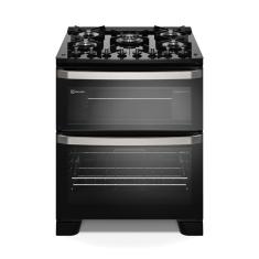 Fogão 5 bocas Electrolux Preto Experience 2 Fornos, Mesa de Vidro e PerfectCook360 (FE5DP) 127V
