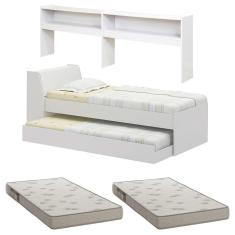 Cama Solteiro Bicama Est Com 2 Colchões Ditália Bb2829 Branco