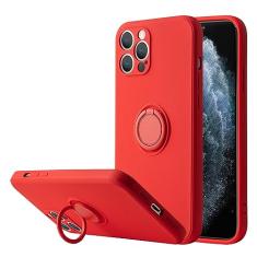 Suporte de silicone líquido para anel de dedo para iPhone 13 12 11 Pro Max Mini XR XS Max 7 8 Plus SE 2020 Capa de telefone, vermelho, para iPhone 12Pro Max