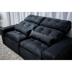 Sofá Retrátil e Reclinável com 2,00m/2,50m de Largura em Tecido Suede 