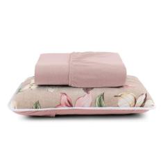 Jogo de Cama 100% Algodão Solteiro 2 Peças Estampado Liso - ENTROU COM