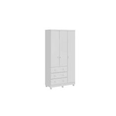 Guarda Roupa Infantil 03 portas Junior 100% MDF Moveis Peroba, BRANCO