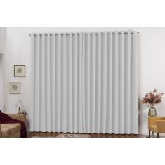 Cortina Blackout em Tecido com Ilhós Sala Quarto 2,00 X 1,80 Branco - 