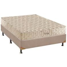 Cama Box Casal: Colchão Molas Anjos Hotelaria Superlastic Hotel + Base Crc Suede Clean(138X188)