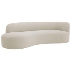 Divã Recamier Orgânico Tokyo 160cm Lado Esquerdo Bouclé - Amarena Móveis Cor Bege