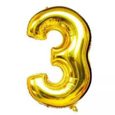 Balão Metalizado 70cm N3 Ouro - Mundo Bizarro