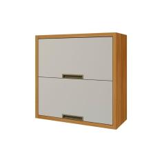 Armário Aéreo p/ Cozinha Imperatriz c/ 2 Portas Basculante 80cm Freijo/Off White - Nesher