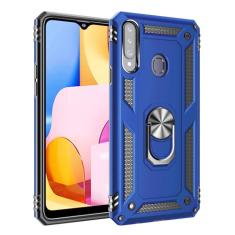 SORAKA Capa para Samsung Galaxy A20s com suporte para anel Capa Slim Fit de TPU macio Capa Samsung Galaxy A20s com placa de metal para suporte magnético de telefone para carro