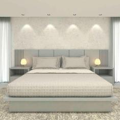 Cama King Cabeceira 2 Mesas c/ gaveta e nicho MDF Sob Medida - Casa La