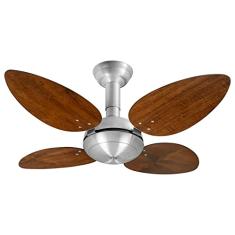 Ventilador de Teto Office Jet Pétalo Venti-Delta Prata 4Pás Imbuia 220V