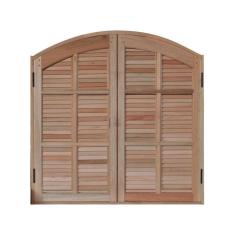 Janela de Madeira Guilhotina 120x120cm 4 Folhas em Arco Rodam Marroml