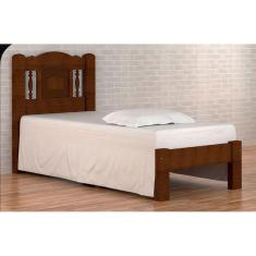 Cama Solteirão (Solteiro Extra) Bella de Madeira Maciça Angelim Pedra/Tauari