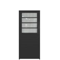 Porta de Alumínio com Basculante 210x70cm Lado Direito Hale Esquadrias Preto