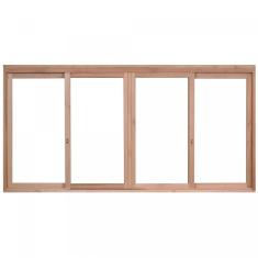 Janela de Madeira de Correr 120x140cm Com Caixilho 9,4cm  EWK 384 Rondosul Marroml