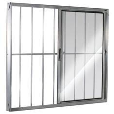 Janela de Correr 2 Folhas com Grade Direita Brilhante 100x100cm Ecosul Esquadrisul Esquadrisul