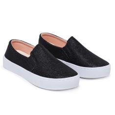 Tênis Slip On Iate com Glitter Macio e Confortavél Combina Com Tudo-Feminino