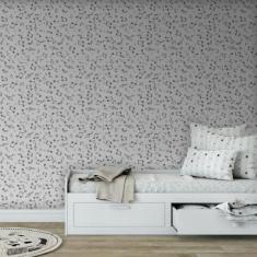 Papel De Parede Kids Notas Musicais Cinza