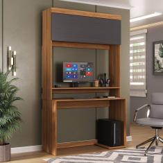 Escrivaninha para Computador Viena 1 Porta Espresso Móveis Nogal/Grafite