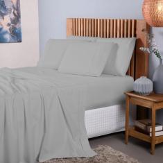 Jogo Lençol King 4 Peças 100% Algodão Ponto Palito Ref.4 - Casa Fernan