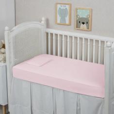 Lençol Berço Infantil 2 Peças com Elástico e Fronha 200 Fios 100% Algo