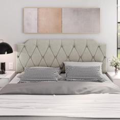 Cabeceira Kelly de Cama Box Queen 1,60 - CF Distribuidora, Areia