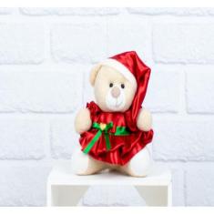 Urso de pelucia natal - vestido petit padrão 12 cm - CKD CONFECCOES, P