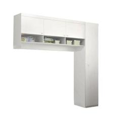 Guarda Roupa Infantil Eloisa 1 Porta Com Modulo Aéreo Branco Brilho - 