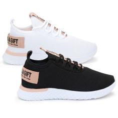 Combo 2 Pares Tênis Feminino Esportivo para Academia Treino Caminhada BF Shoes-Feminino