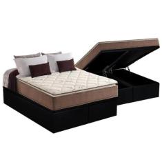 Cama Box Baú Queen: Colchão Anatômico Anjos D28 / AG65 Star Pillow Top