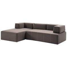 Sofá Decorativo 2 Módulos e 3 Encostos Happiness Linho Cinza - Gran Belo